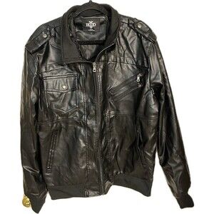 Hood Crew Men’s Leather Bomber and Motorcycle Jacket